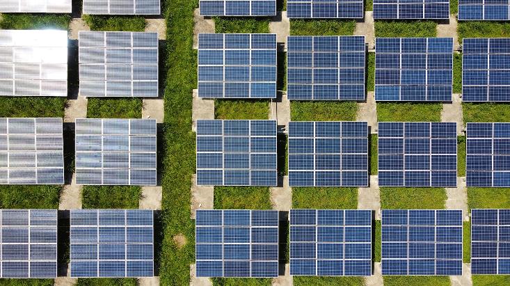 white and blue solar panels