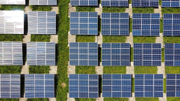 white and blue solar panels